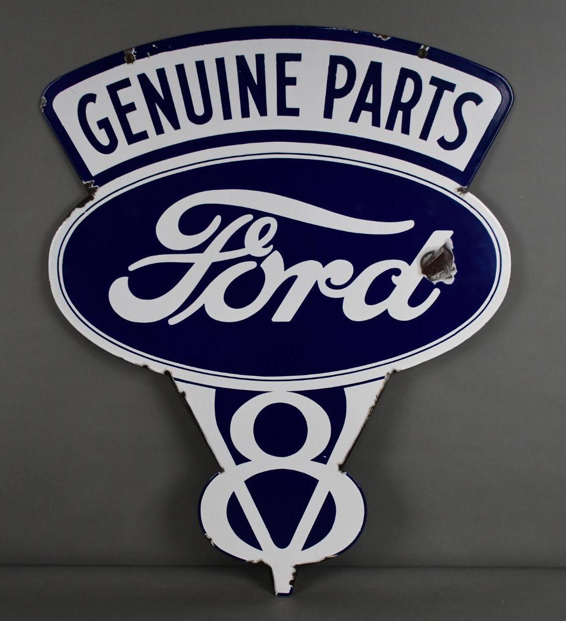Ford Genuine Parts V8 Porcelain Sign (TAC) | Proxibid