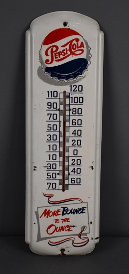 Pepsi-Cola "More Bounce to the Ounce" Metal Thermometer (TAC)