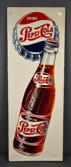 Drink Pepsi-Cola w/Bottle Metal Sign (TAC)