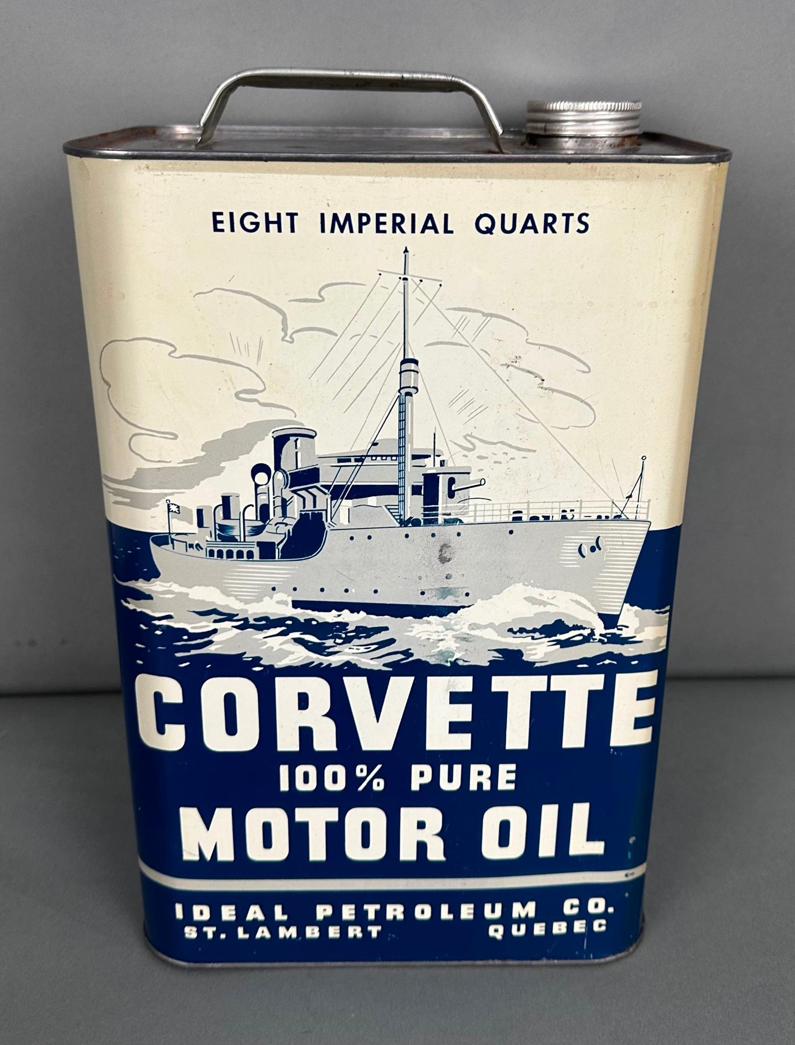 Rare Corvette Motor Oil w/Navy Ship One Gallon | Proxibid