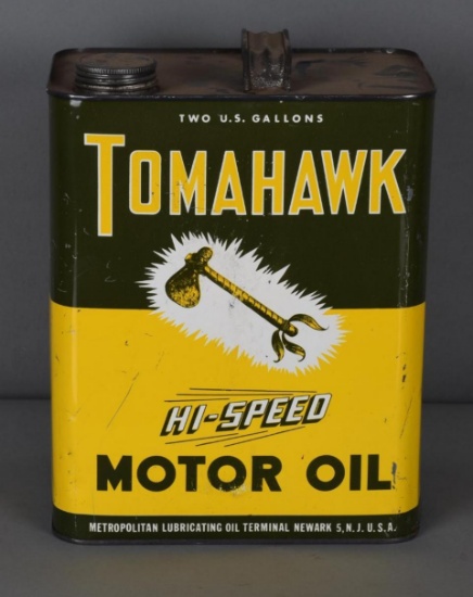 Tomahawk Hi-Speed Motor Oil w/Logo Two-Gallon Metal Can