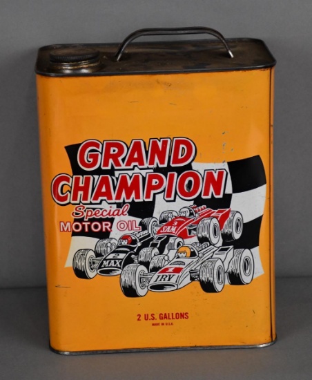 Grand Champion Special Motor Oil Two-Gallon Metal Can