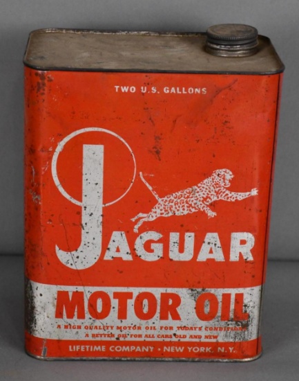 Jaguar Motor Oil w/Logo Two-Gallon Metal Can