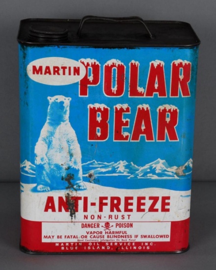 Martin Polar Bear Anti-Freeze w/Logo Two-Gallon Metal Can