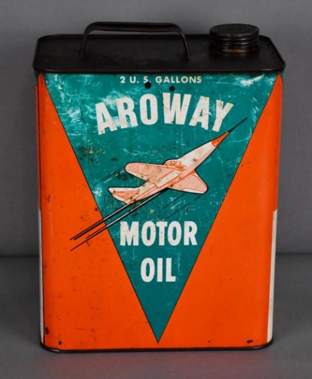 Aroway Motor Oil w/Jet Logo Two-Gallon Metal Can