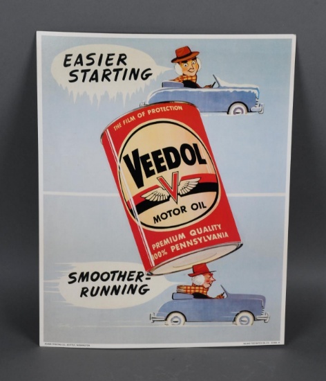 Veedol Motor Oil Easier Starting-Smoother Running Cardboard Sign (TAC)