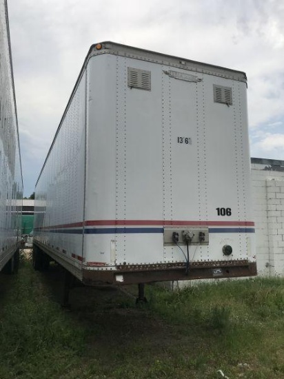 Semi dry van trailer, tandem axle