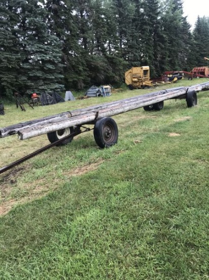 Pole type bale trailer