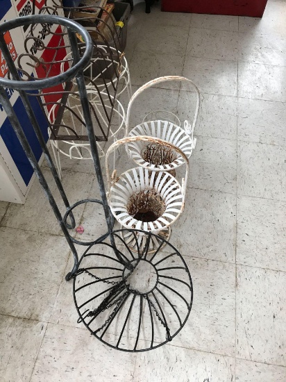 Metal plant stand and baskets