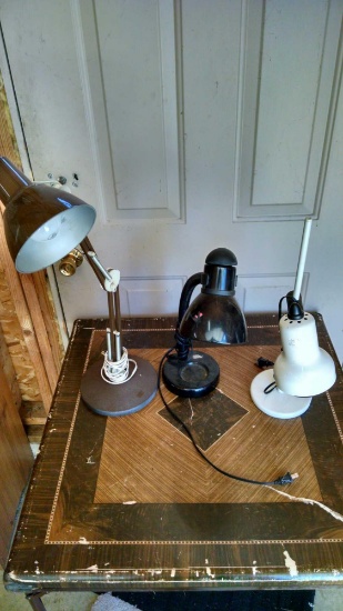 Three desk lamps