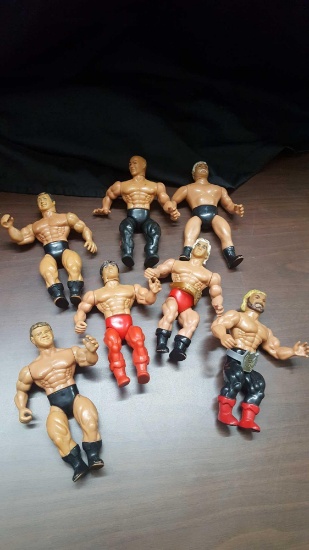 7 vintage wrestling action figures