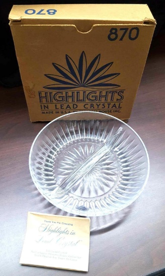 Highlights in lead crystal divided serving dish