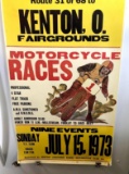 Vintage Motorcycle races poster ,Ohio Fair grounds
