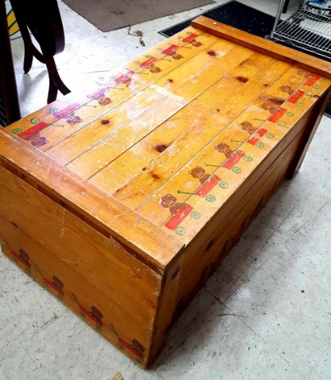 Vintage wooden toy box