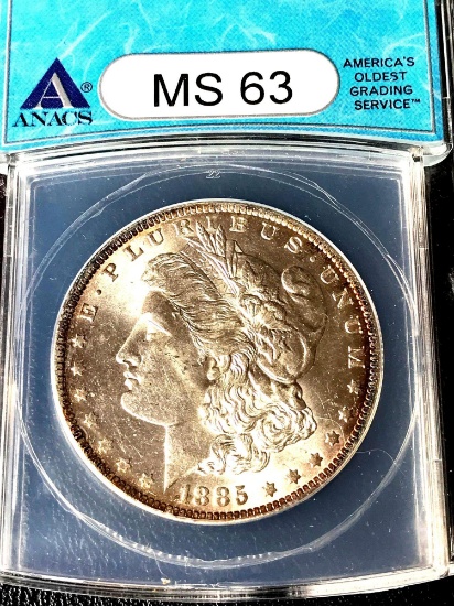 1885-o ms63 Morgan dollar