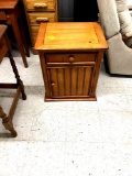 End table with drawer and door