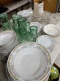 Assortment of dishes, Coke glasses