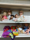 Vintage baby dolls & furniture