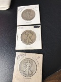 1934-S ,1935 , 1935-S Liberty half dollars