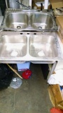 2 stainless steel sinks