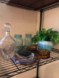 Ashtrays, 2 jars , Decanter