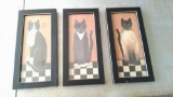 3 6x14 framed cat pictures