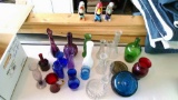 Assorted decorative glass vases