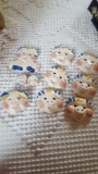 Ceramic pig pins and buttons set