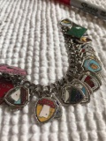 Vintage charm sterling bracelet of 50 states