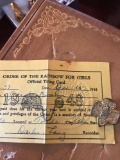 Girl Scout pin in official card 1948