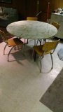 Round vintage table with 4 chairs