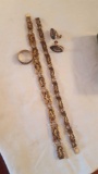 Sterling bracelets earrings and ring set