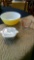 10 in Pyrex Bowl, CorningWare dish and measuring cup