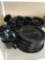 Set of black dishware