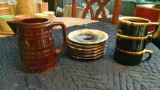 6 in pitcher with dishes and cups