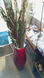 24 in tall vase with artificial plants