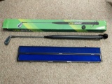 Pool cue case and gag golf club that holds liquid