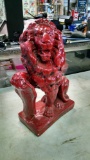 20 inch tall concrete lion statue