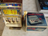Vintage electric poker game and toy slot machine