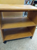 2 shelved wooden tv or microwave stand