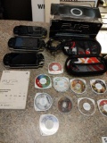 3 PSP's, case, games, instruction manual