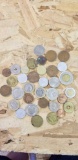 Bag of Miscelleous Foreign Coins and Tokens