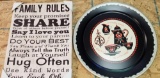 Family Rules Canvas and Kaffee Klatch Tray