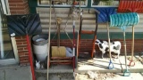 Yard tool lot including handcart