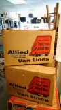 Two vintage Van Lines moving boxes