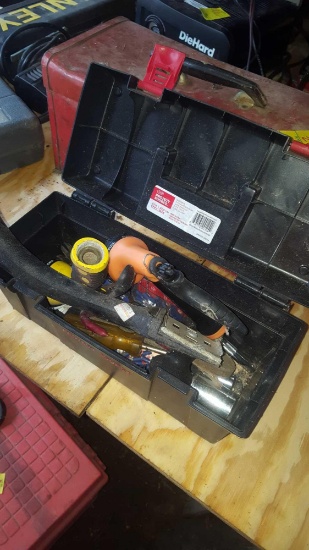 Black 13 inch tool box with miscellaneous