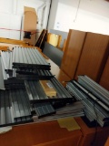 Pieces of aluminum slat wall.