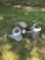 Galvanized water cans and bucket