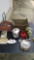 Decal lot including Oriental figurines, baskets, salt and pepper, Betty Crocker cake decorator and