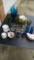 Assorted lot of last word including bone dishes, Bell, teapot, and Brandy glasses